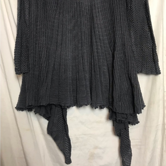 Torrid Womens Gray Open Knit Waterfall Open Front Duster Cardigan Size 2 2X Goth - Picture 12 of 15